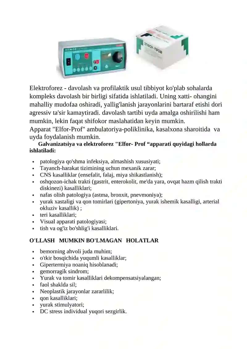Galvanizatsiya. Dorivor moddalarning elektroforezi 4