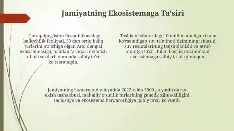 Jamiyat va Ekosistema 4