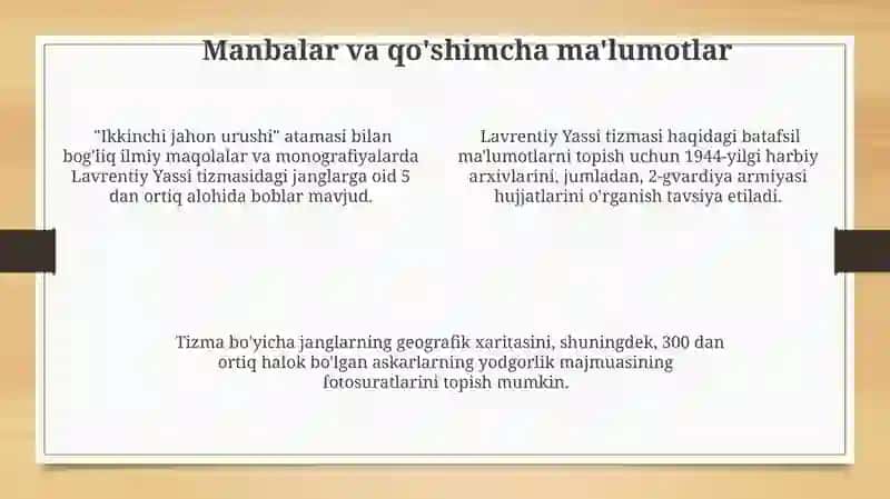Lavrentiy Yassi tizmasi 4