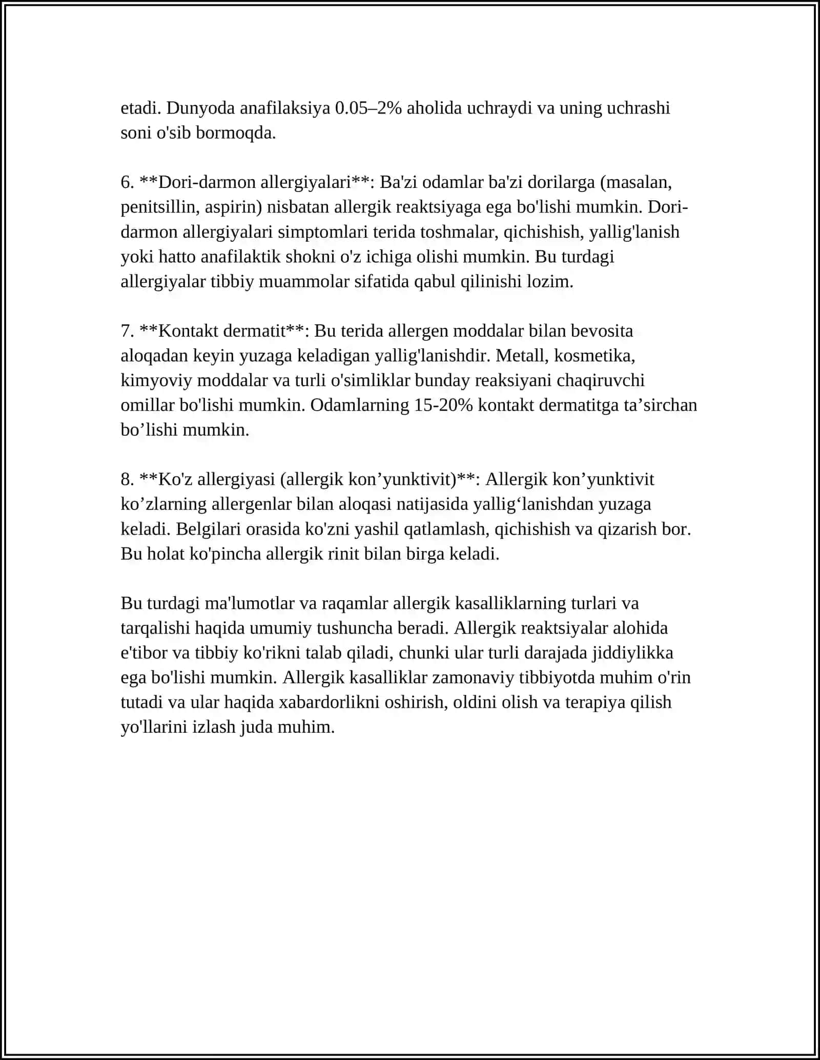 ALLERGIK XOLATLARDA HAMSHIRALIK ISHI SLAYD 4