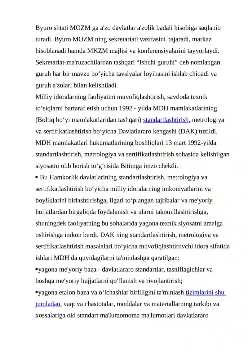 METROLOGIYA BO‘YICHA XALQARO TASHKILOTLAR 4