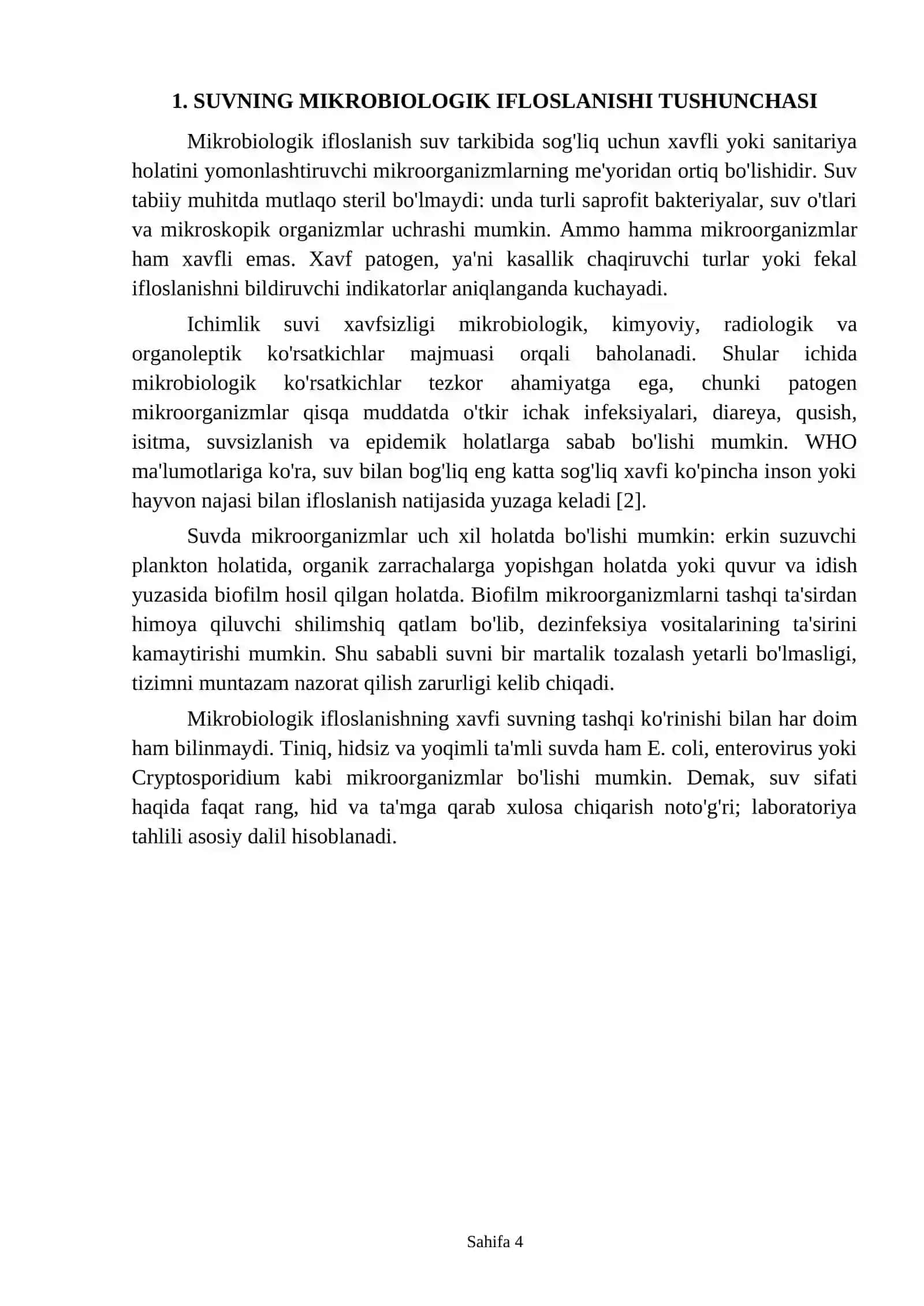 Suvning mikrobiologik ifloslanishi 4