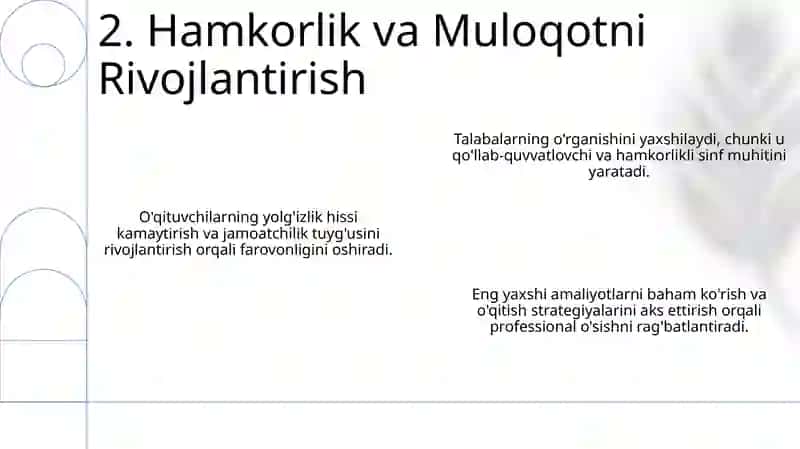 Pedagogik faoliyatda qatnashishning afzalliklari 4