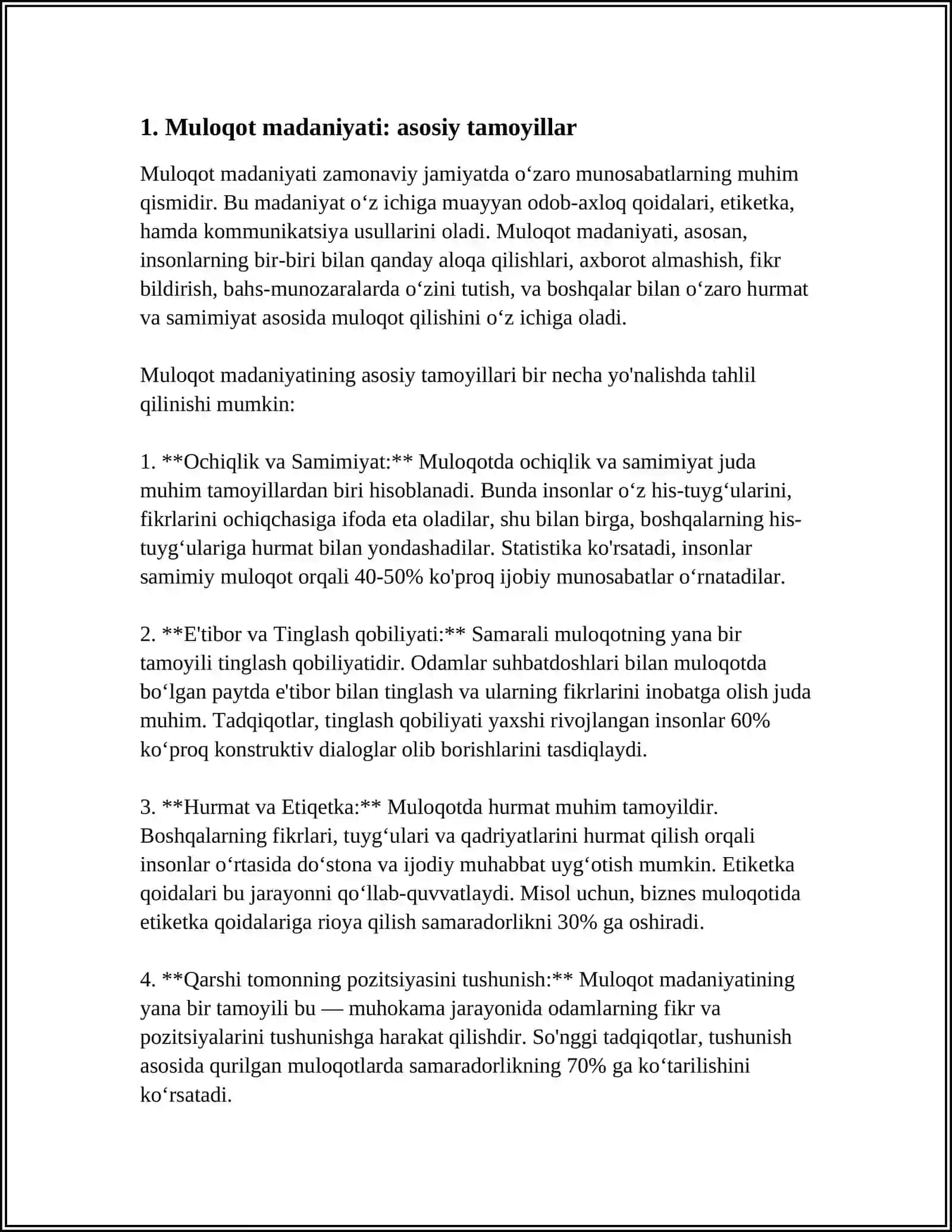 O‘QITUVCHI PEDAGOGIK FAOLIYATIDA MULOQOT MADANIYATI VA PSIXALOGIYASI 4