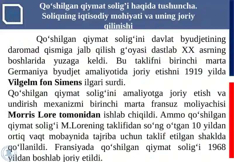 Qo‘shilgan Qiymat Solig‘i 4