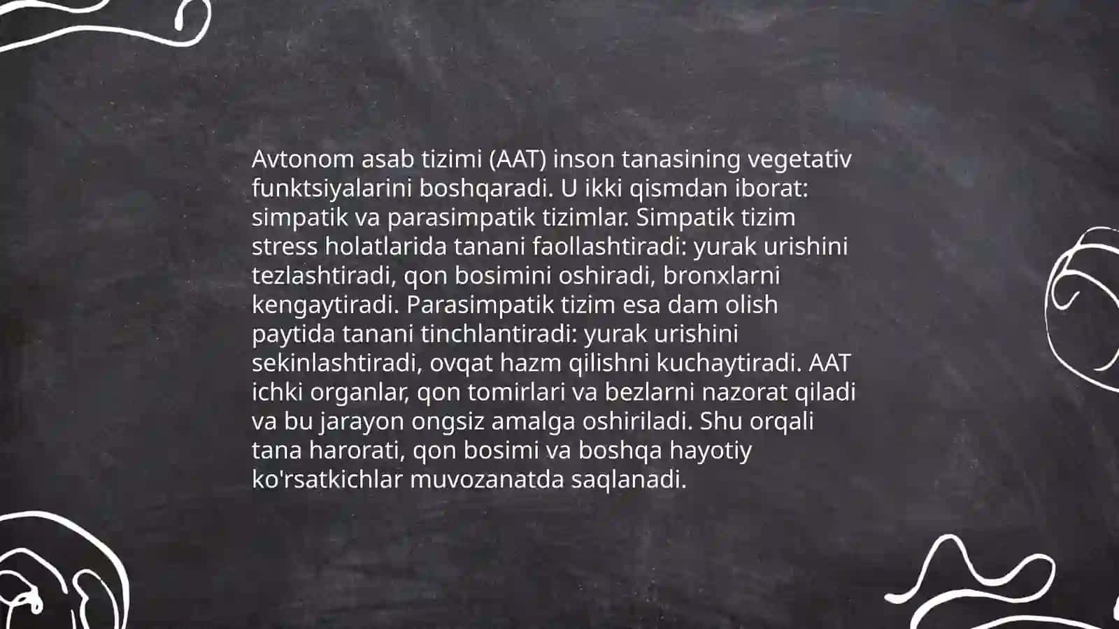 Vegitativ asab sistemasini o‘rganish 4