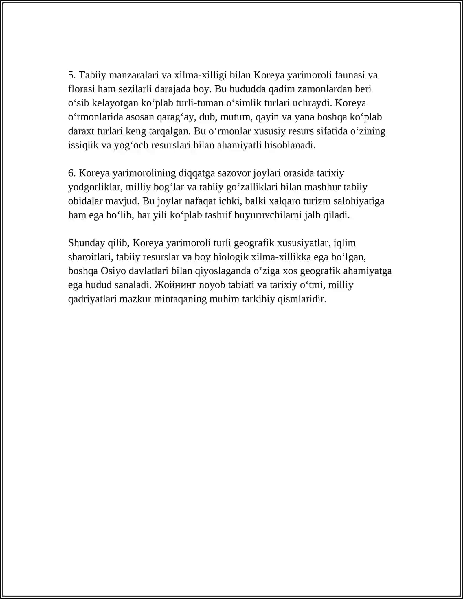 KOREYA HAQIDA UMUMIY MAʼLUMOT 4