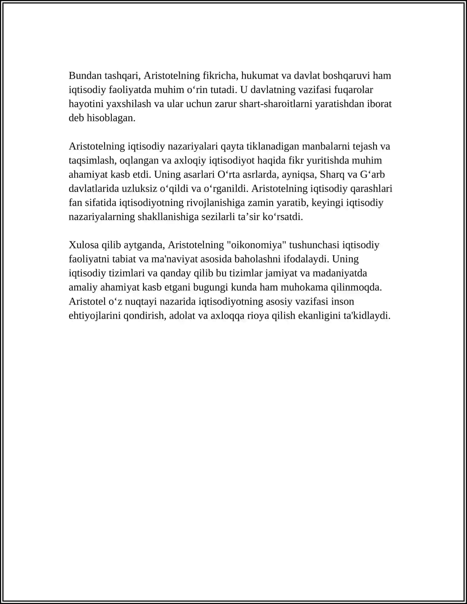 ARISTOTELNING IQTISODIY QARASHLARI 4