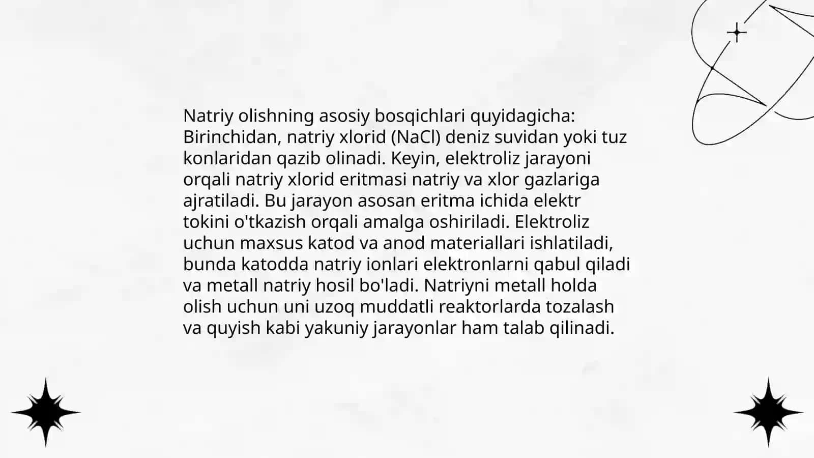 Sodali usulda o'yuvchi natriyni olish 4