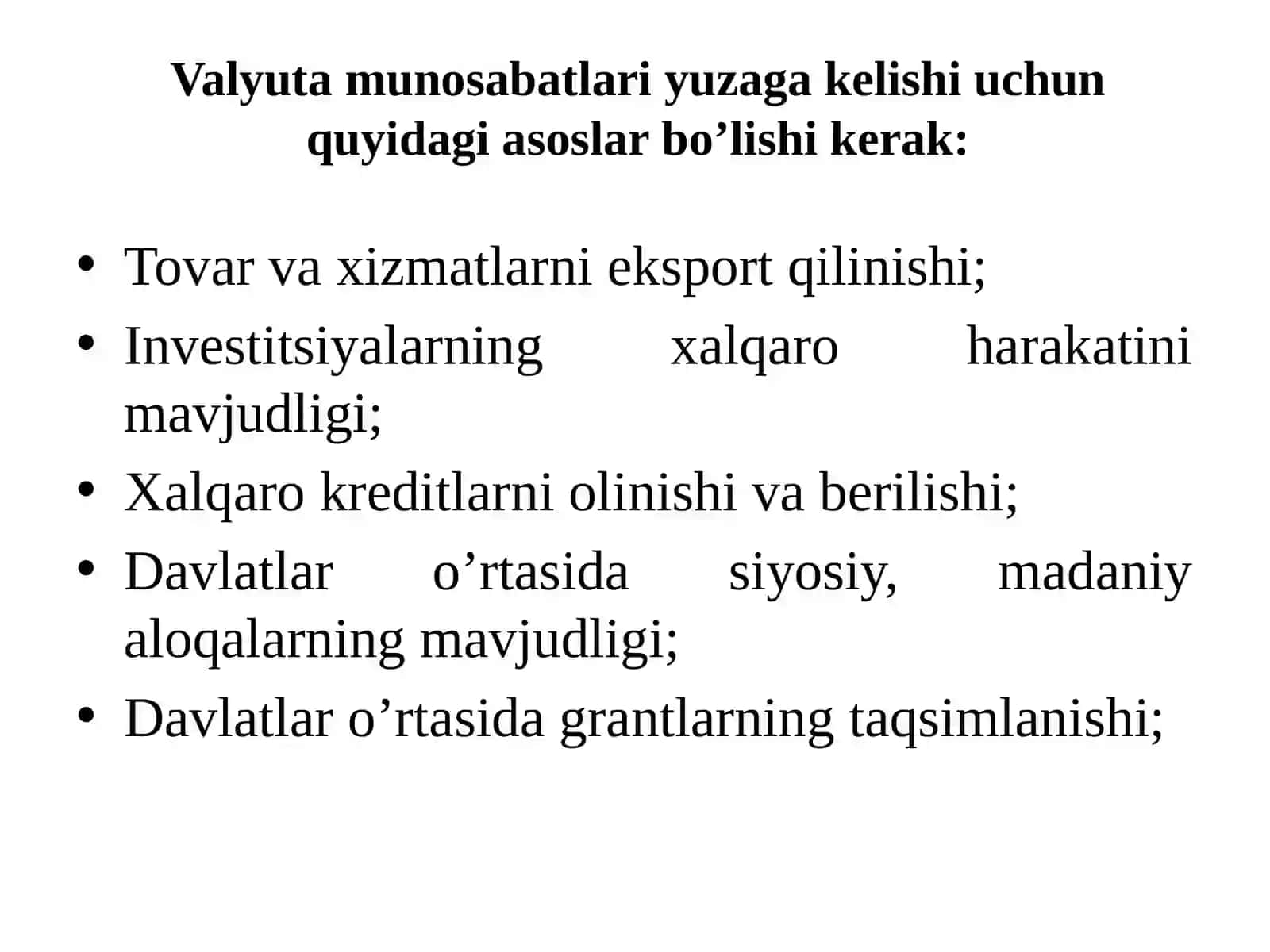 Pulning xalqaro munosabatlarda giharakati 4