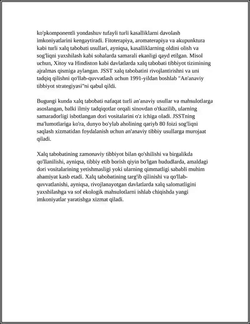 Zamonaviy Tibbiyotda Xalq Tabobating O'rni 4