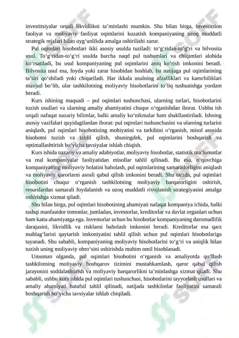 Pul Oqimlari Hisoboti 4