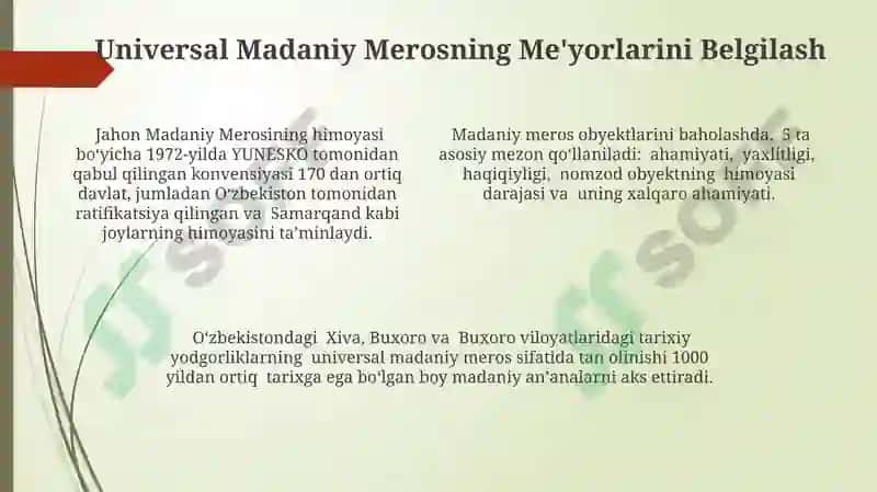 Universal Madaniy Meros Tushunchasi 4