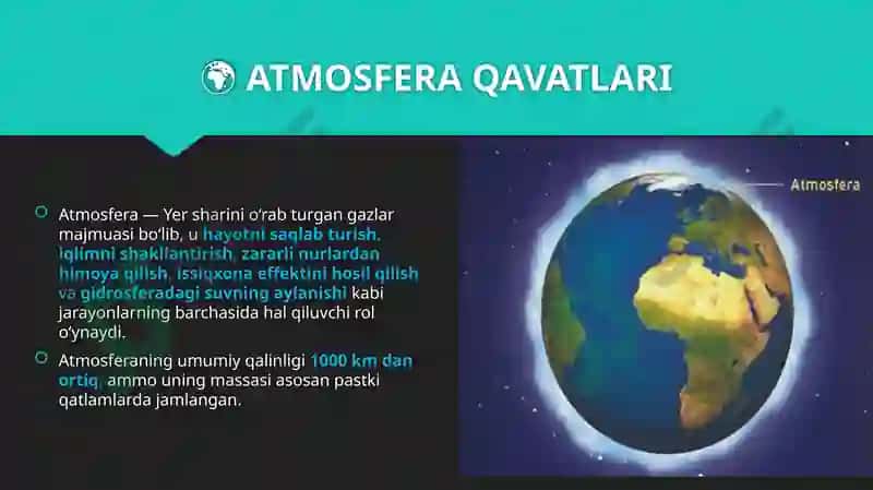 Atmosfera qavatlariga taʼrif 4