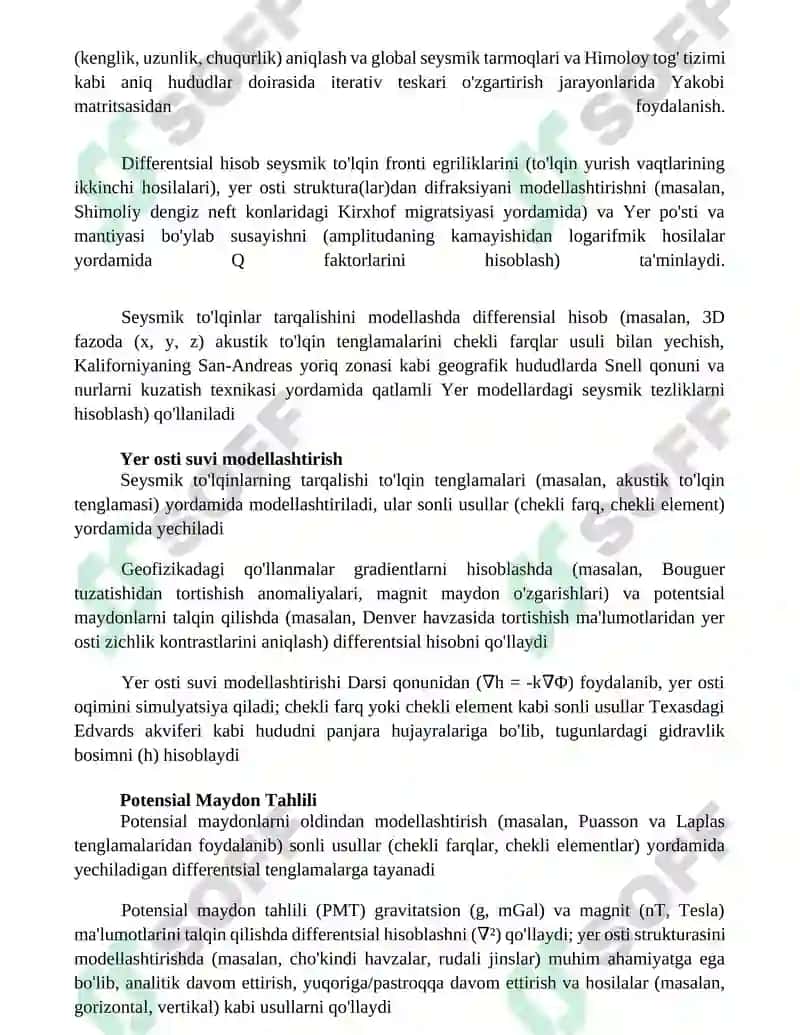 Geofizikada differensiala hisob tatbiqlari 4