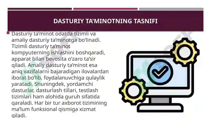 Dasturiy taminotning asosiy vazifalari va vositalari 4