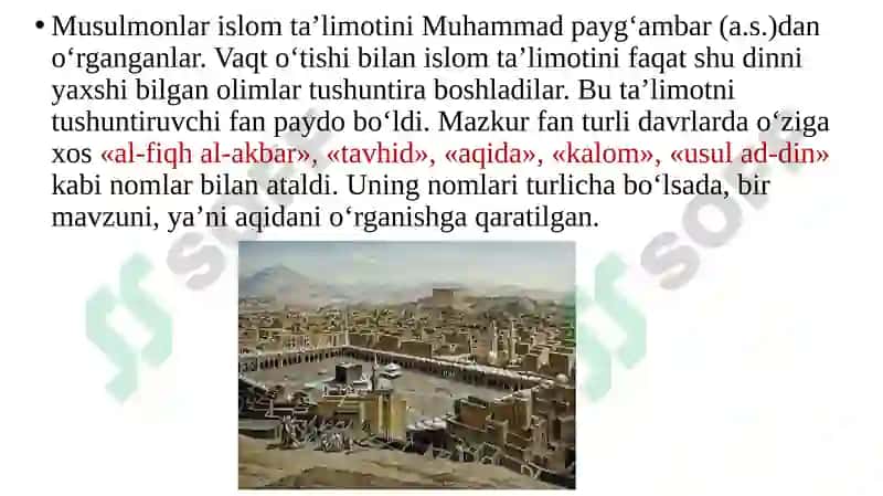 ISLOM DININING AQIDAVIY YO`NALISHLARI VA MAKTABLARI 4