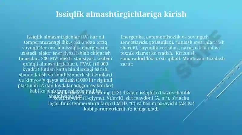 Issiqlik almashinish qurulmalari 4