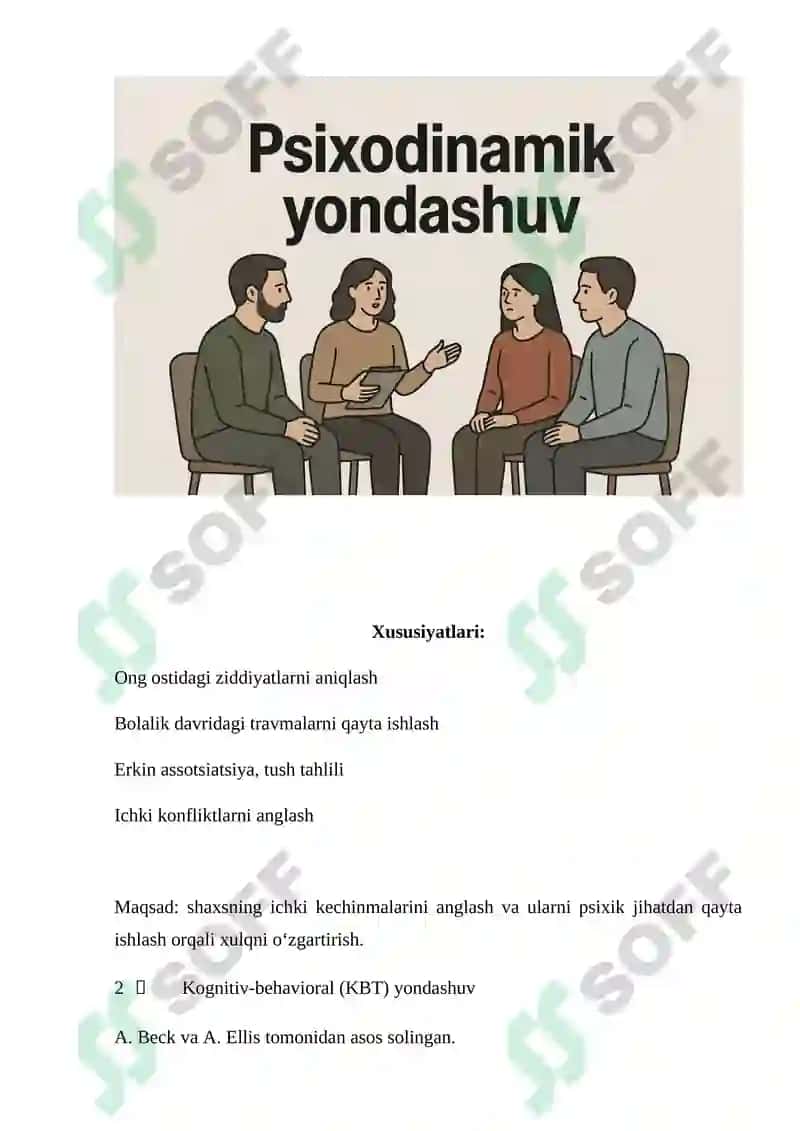 Psixoterapiyaga asosiy yondashuvlar 4
