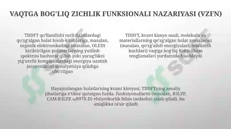 Qoʻzgʻalgan holatlarning kvant kimyosi 4