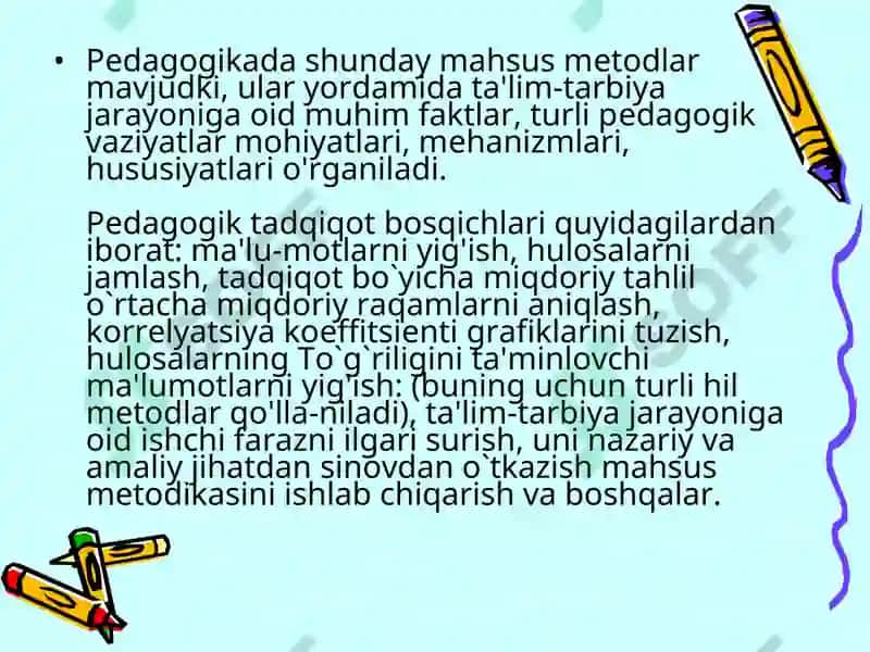 Pedagogika fanining ilmiy-tadgiqot metodlari 4