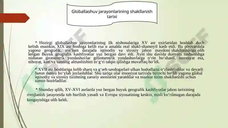 GLOBAL JARAYONLAR DIALEKTIKASI 4