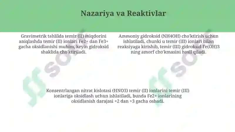 Gravimetrikusulda Temir (II) miqdorini aniqlash 4