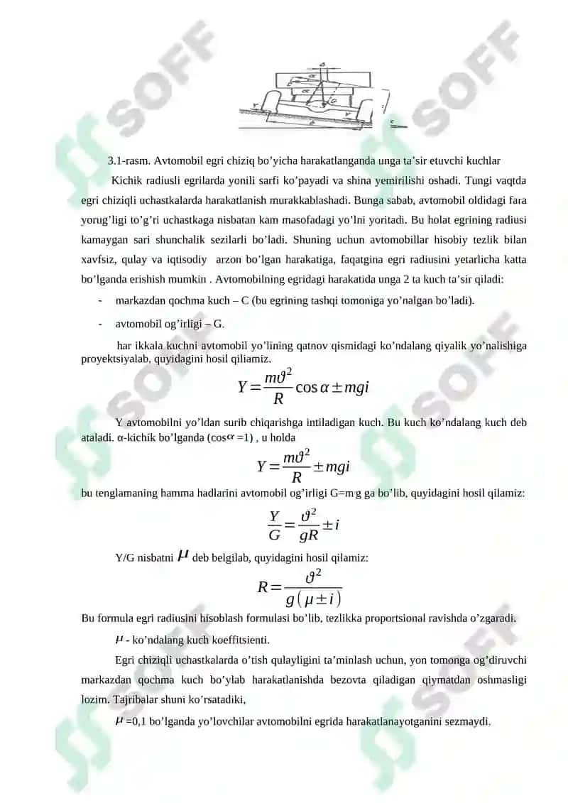 Avtomobillarning yo’llarda harakatlanishi 4