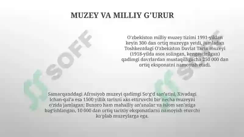 O'zbekistonda muzeylarning rivojlanishi 4
