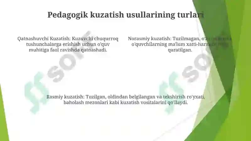 Pedagogik kuzatish metodi:turlari va unga qo'yiladigan talablar 4