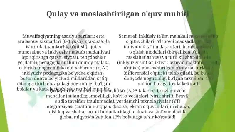 Bolalarni samarali inkilyuziv ta'lim olish 4