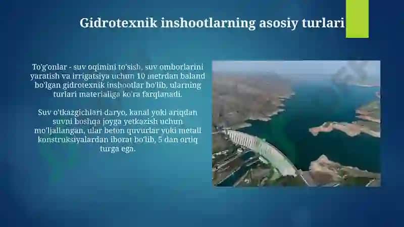 Gidrotexnik inshootlari tōgğrisida umumiy malumot 4