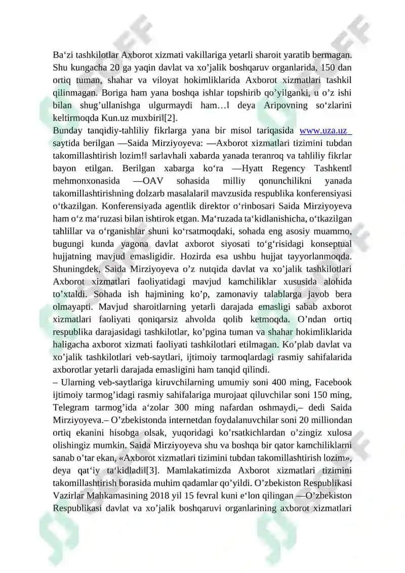 Ommaviy axborot vositalari faoliyati (Oʻzgarish va muammolar) 4