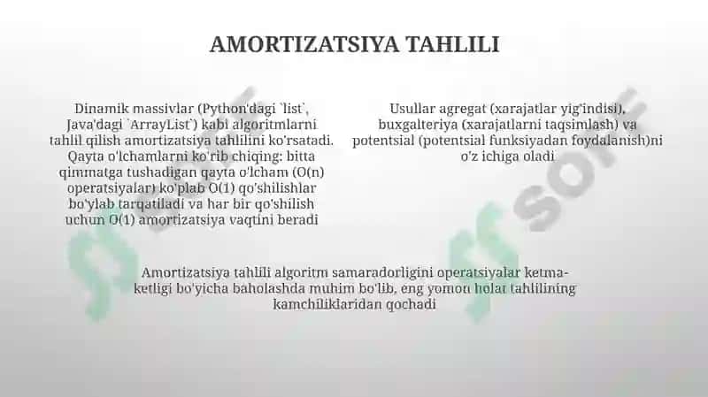 Algoritimlar va ularning xossalarini o'rganish usullari 4