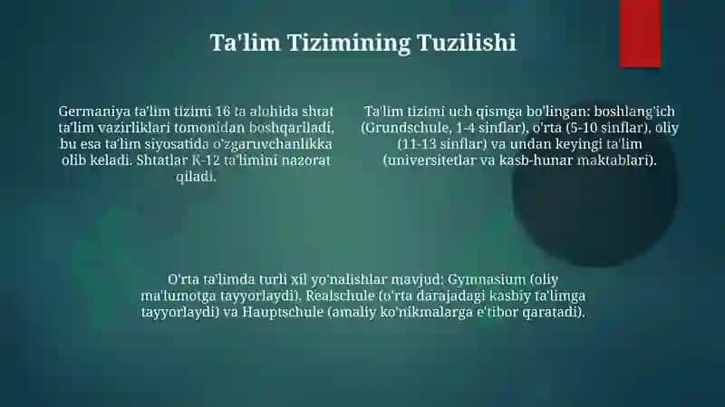 Germaniyada ta'lim tizimi va maktabgacha ta'lim 4