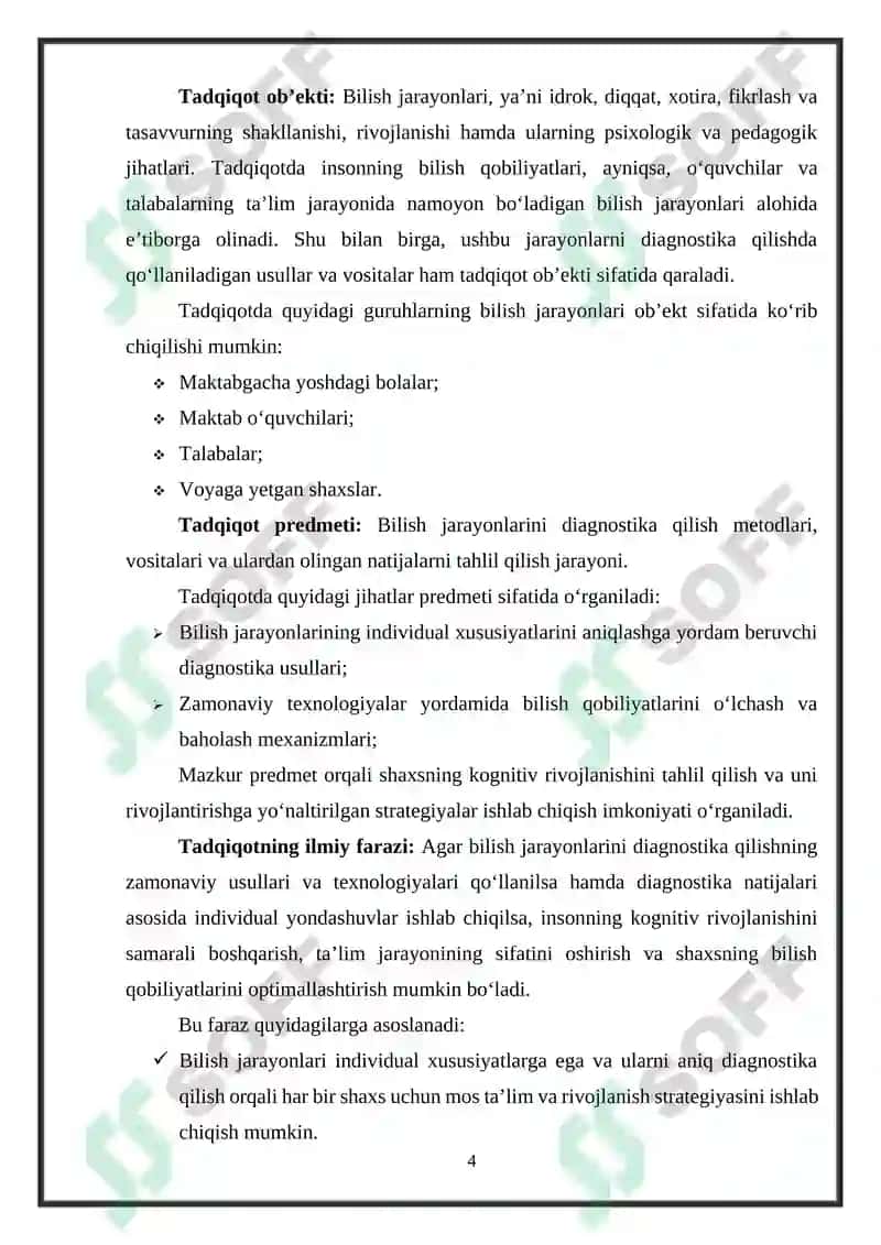 Bilish jarayonlari diagnostikasi 4