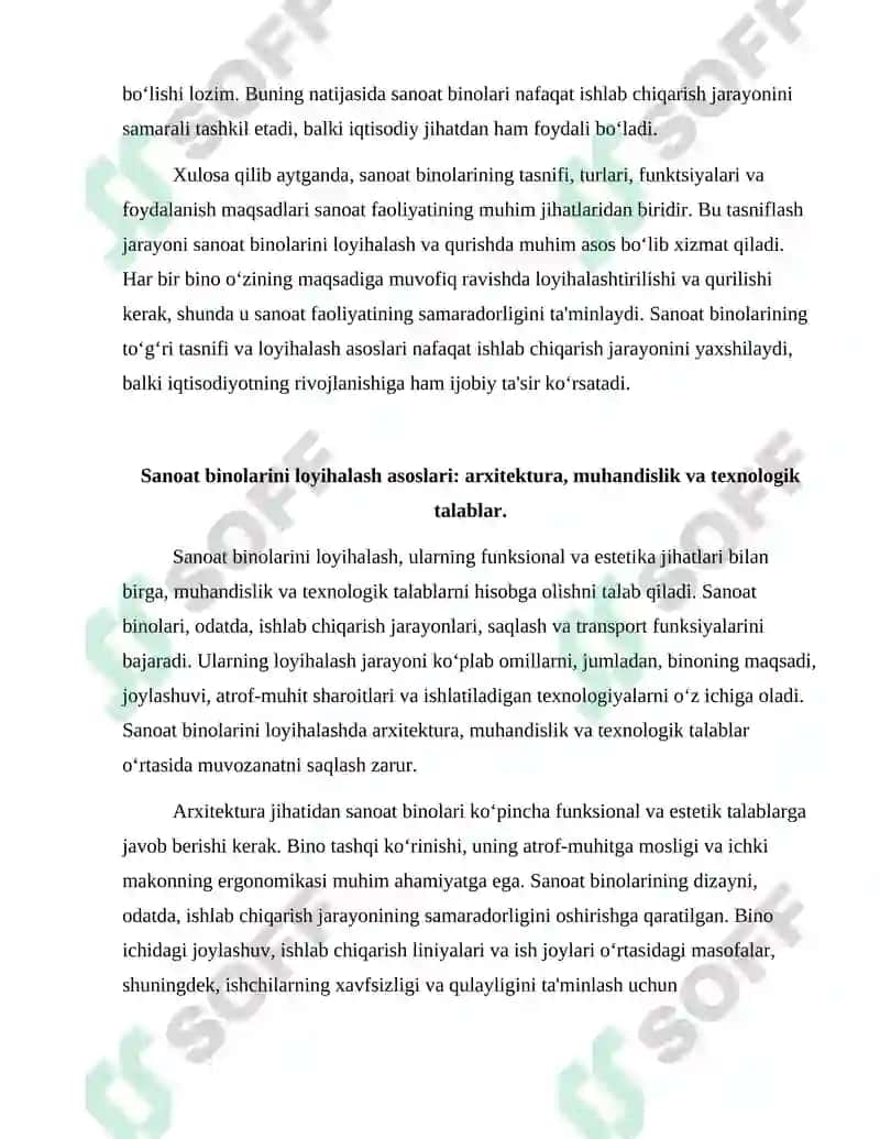 Sanoat Binolarining Tasnifi va Loyihalash Asoslari 4