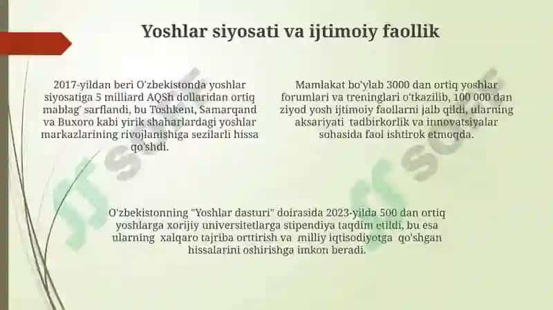 O'zbekistondagi ijtimoiy o'zgarishlar 4
