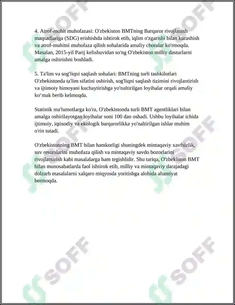 OʻZBEKISTON XALQARO TASHKILOTLAR BILAN HAMKORLIK ALOQALARI 4