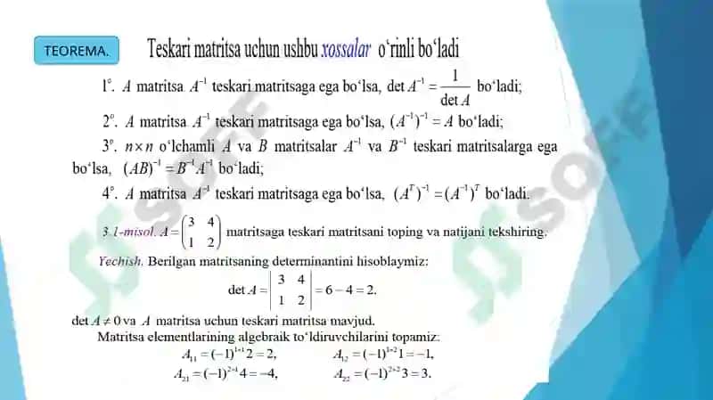 Teskari matritsa 4