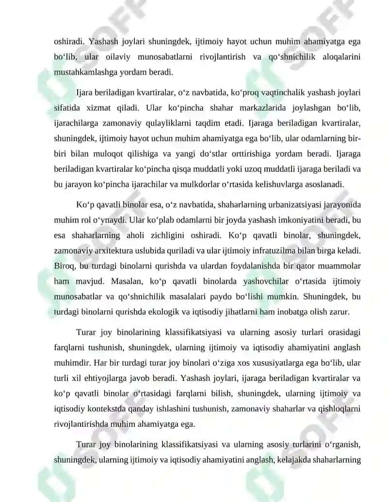Turar joy binolarining klassifikatsiyasi 4