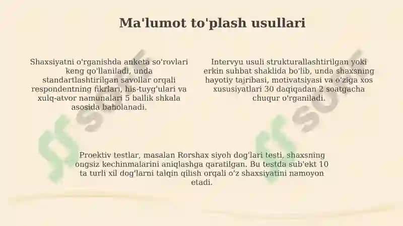 Shaxsni oʻrganish metodlari 4