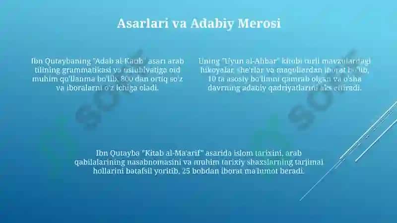 Ibn Muslim Qutayba haqida malumotlar 4