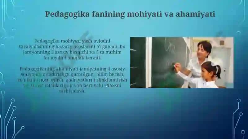 Pedagogika fanining asosiy vazifalari 4