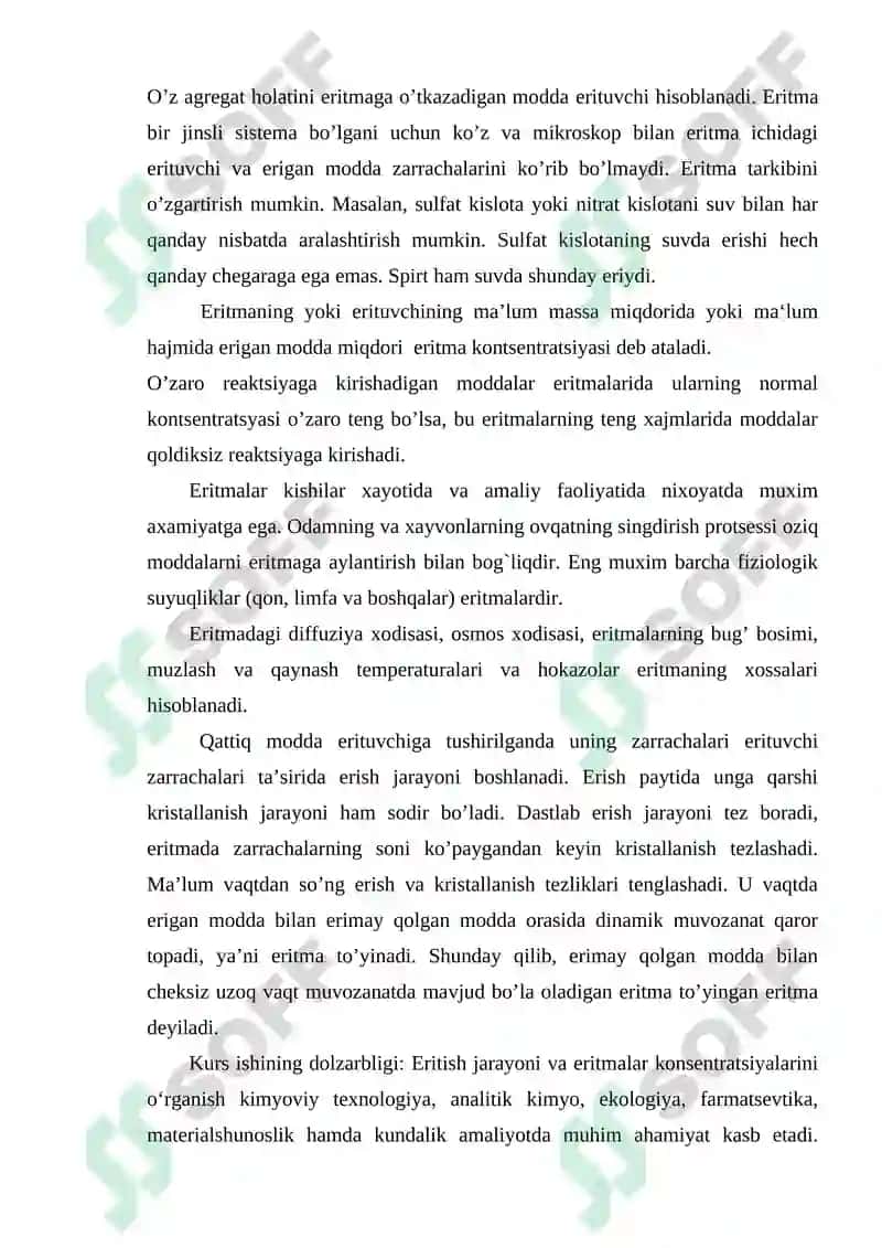 Erish jarayoni va eritmalar konsentratsiyalari 4