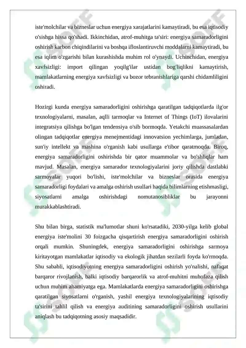 Energiya Samaradorligi Oshirish Yonalishi 4