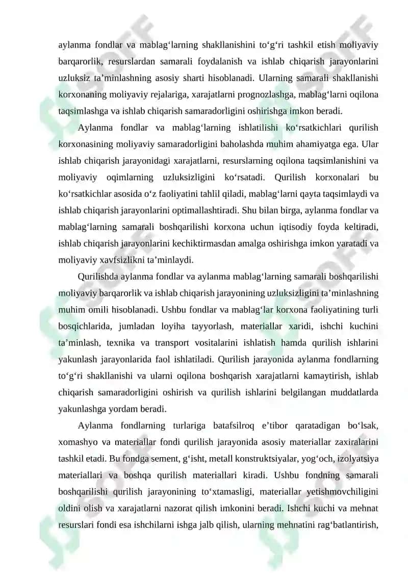 Qurilishning aylanma fondlari va aylanma mablaglari 4