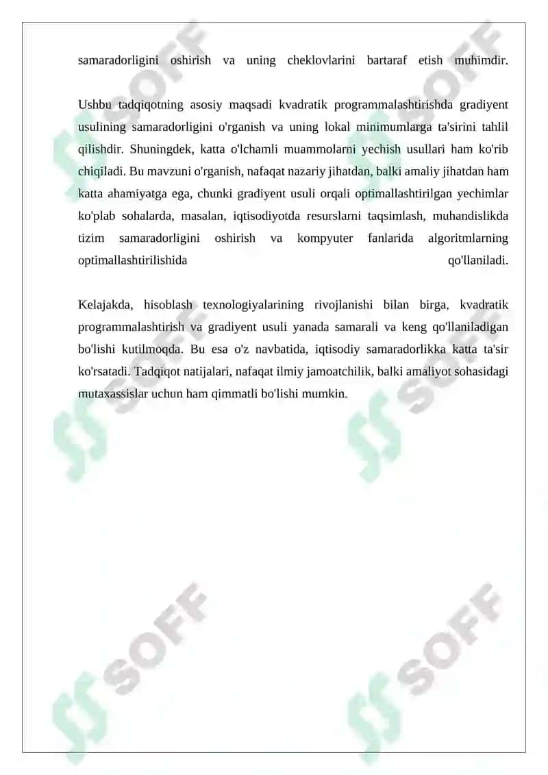 Kvadratik programmalashtirish va uni yechish usullari 4