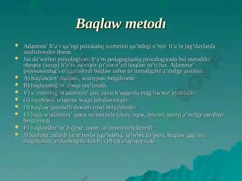 Balalar Psixologiyasi Metodlari 4