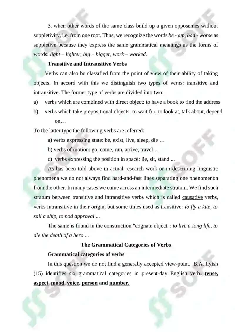 Verb as a Part of Speech in Modern English 4
